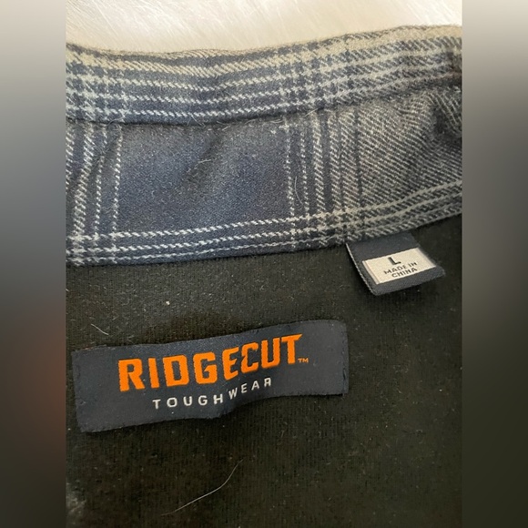 Ridgecut heavy fleece lined jacket Shacket Black and Gray Plaid large - Picture 5 of 13
